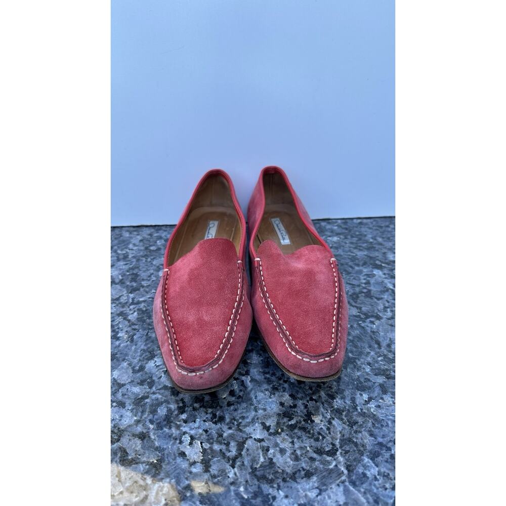 Oscar de la Renta red suede loafers Women’s Size 39.5 - Picture 10 of 15